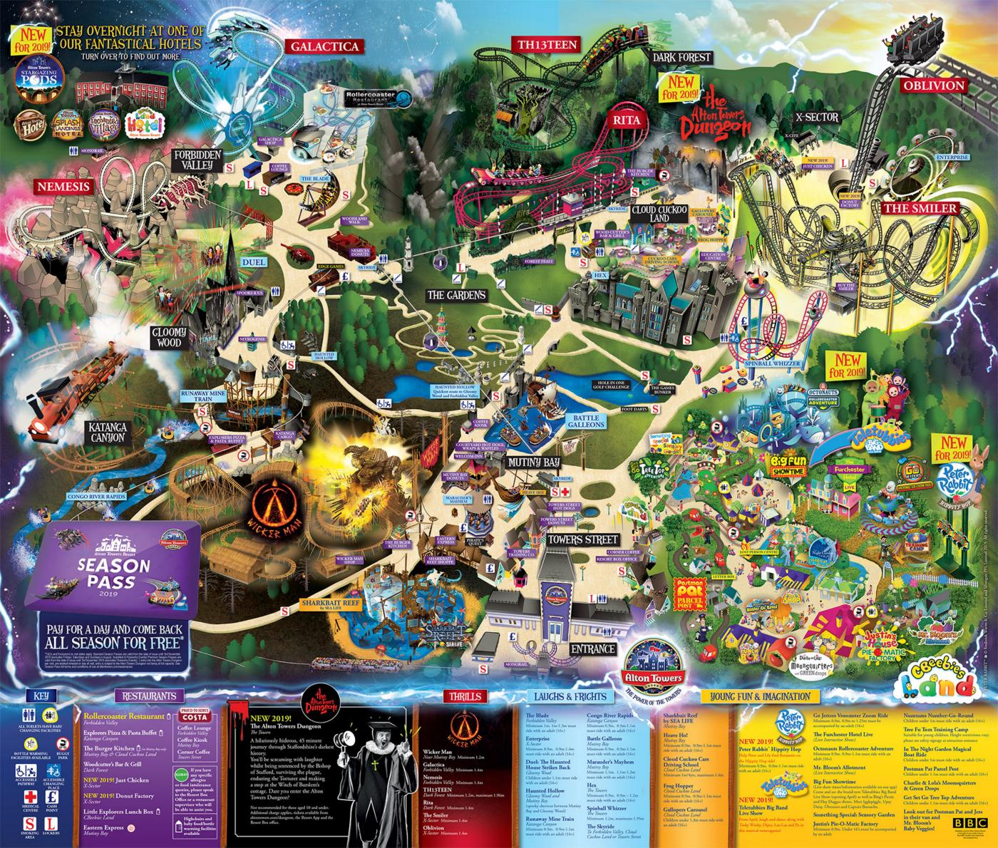Alton Towers 2019 Map