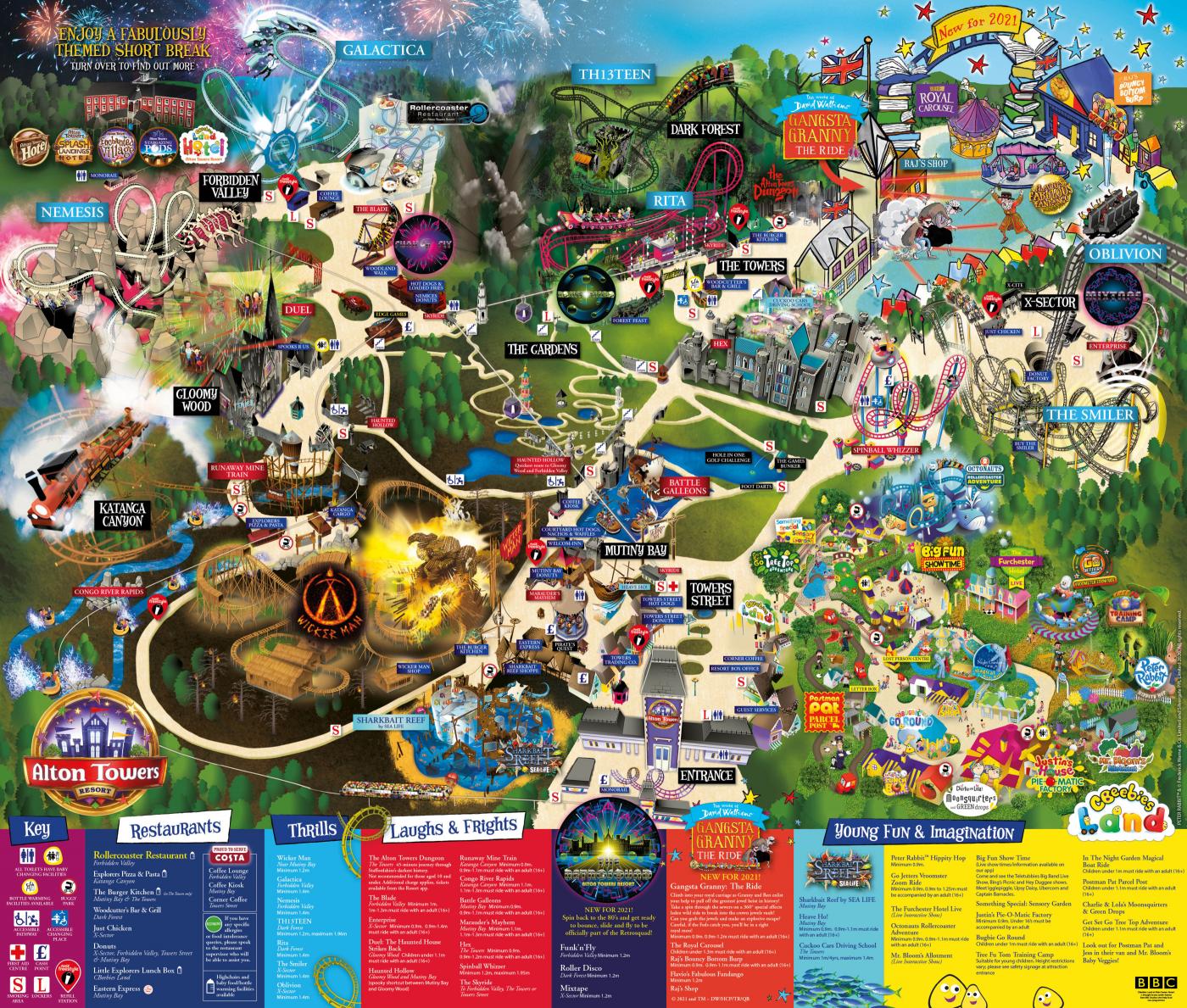 Alton Towers 2021 Map