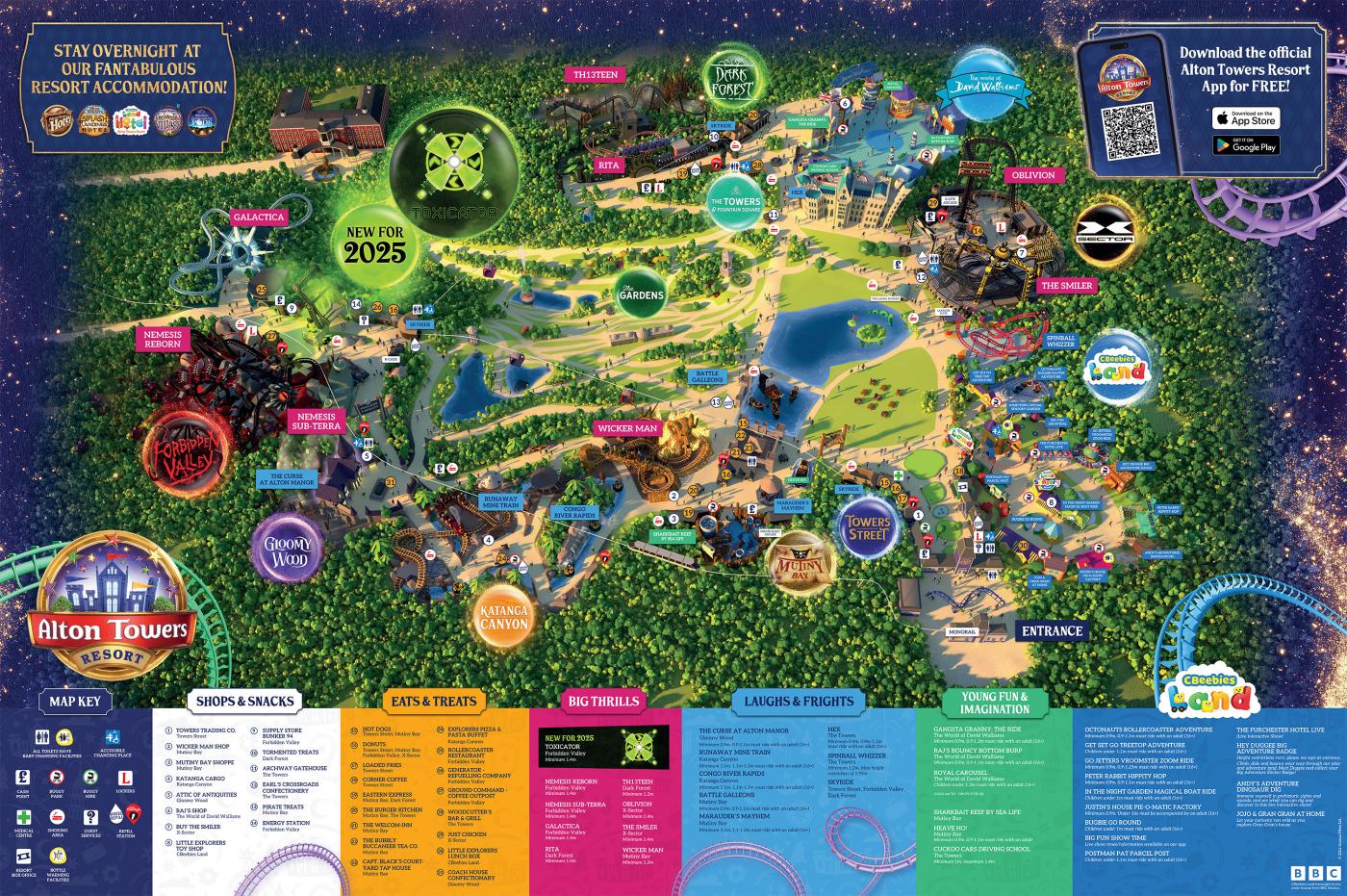 Alton Towers 2025 Map