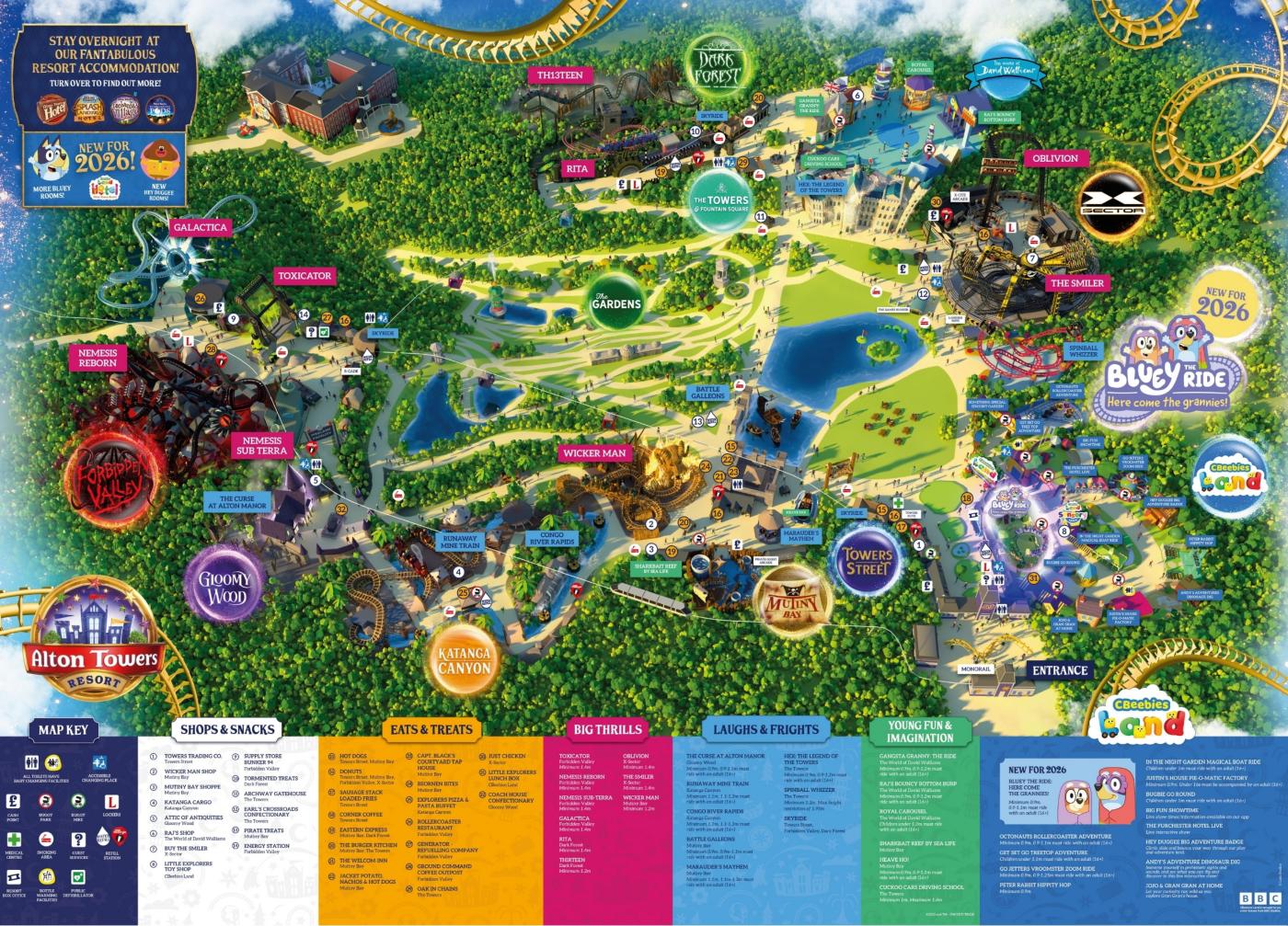 Alton Towers 2026 Map