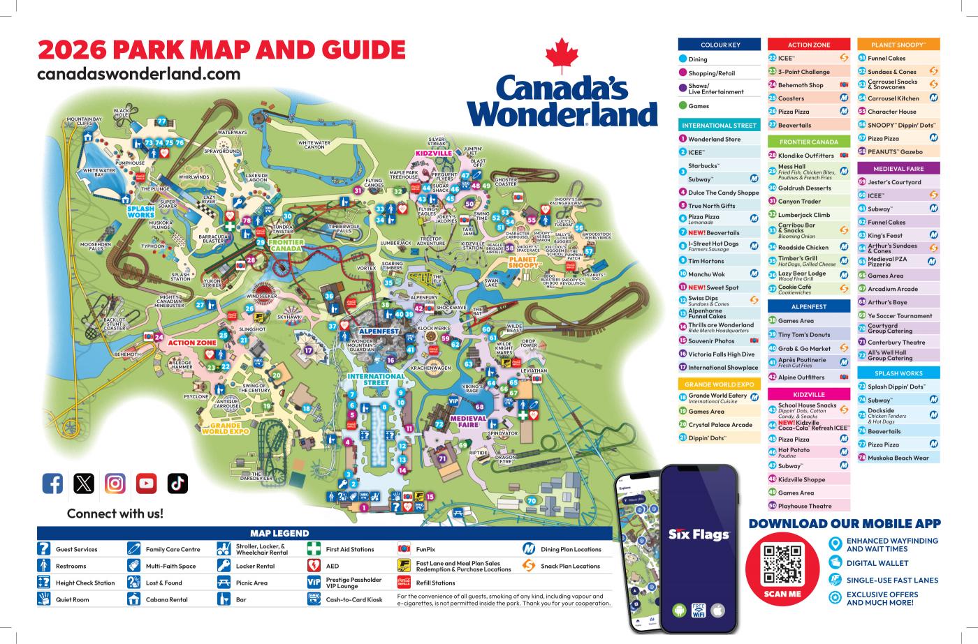 Canadas Wonderland 2026 Map