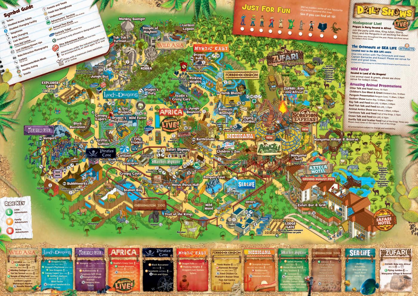 Chessington World Of Adventures 2014 Map