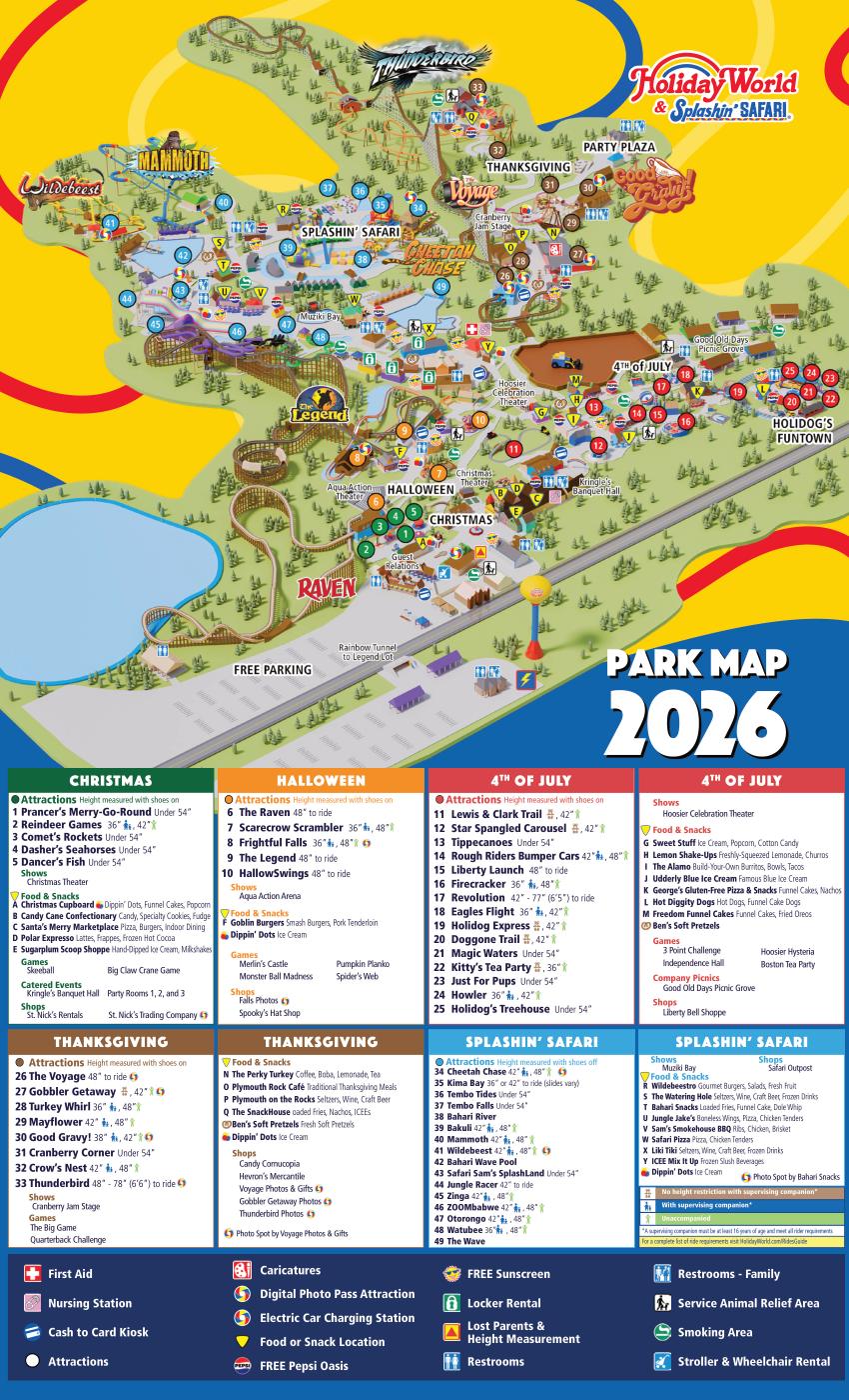 Holiday World And Splashin Safari 2026 Map