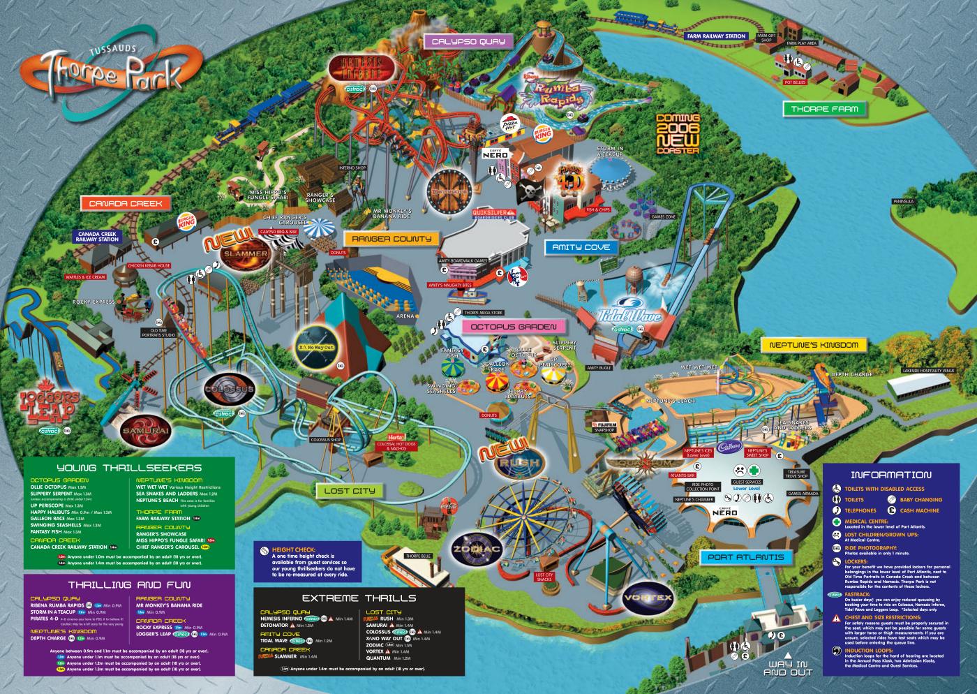 Thorpe Park 2005 Map