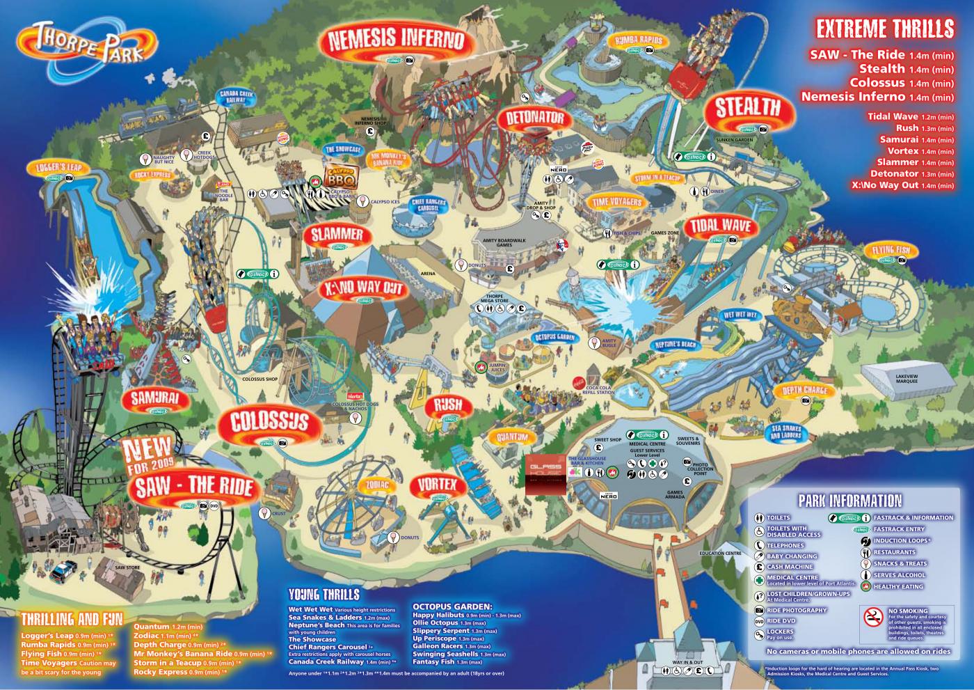 Thorpe Park 2009 Map