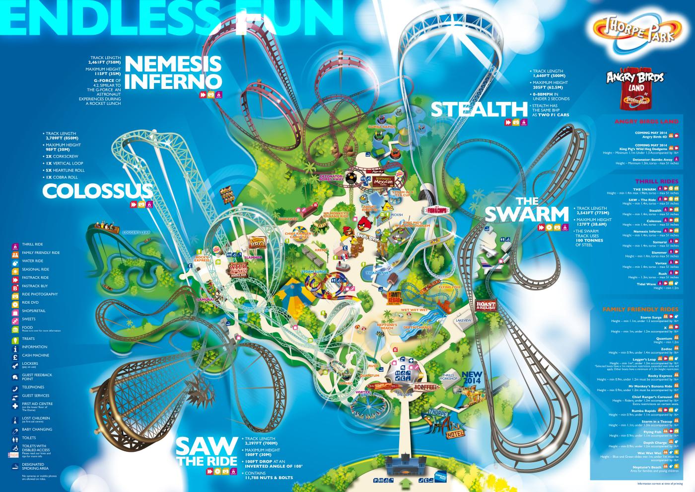 Thorpe Park 2014 Map