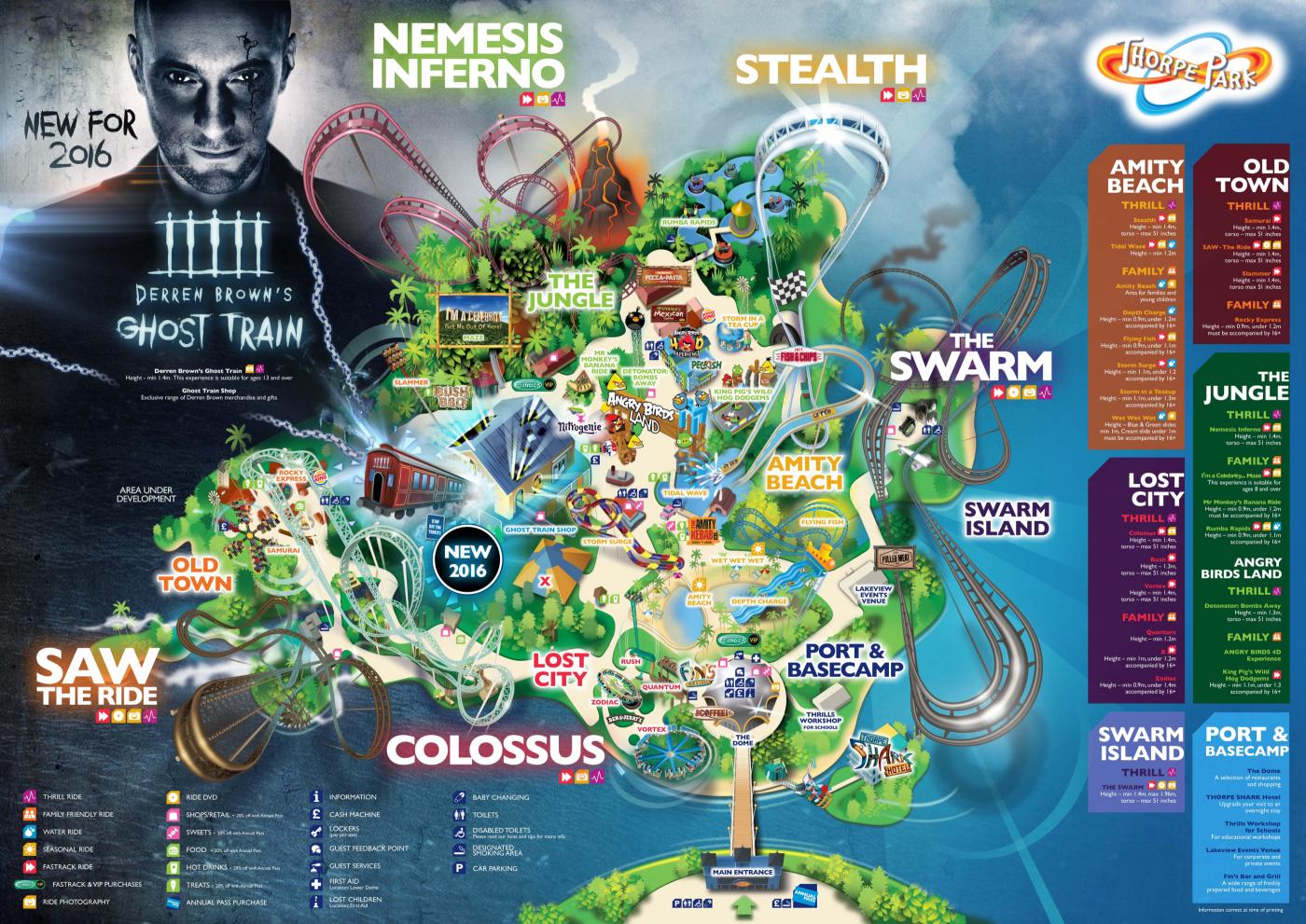 Thorpe Park 2016 Map