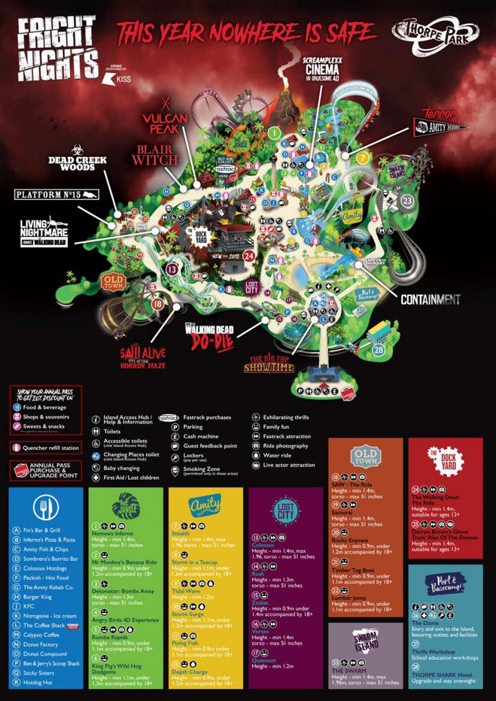 Thorpe Park 2018 Special Event Map