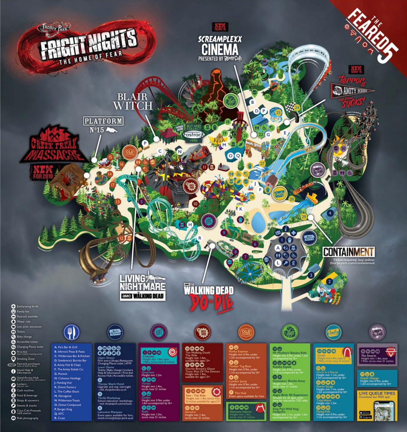 Thorpe Park 2019 Special Event Map