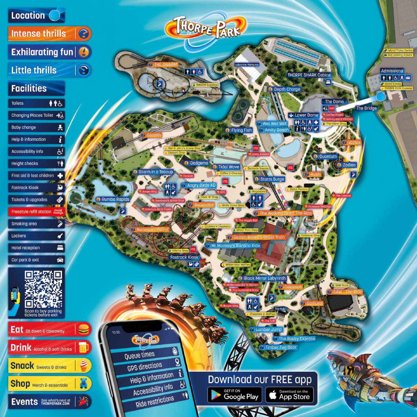 Thorpe Park 2021 Map
